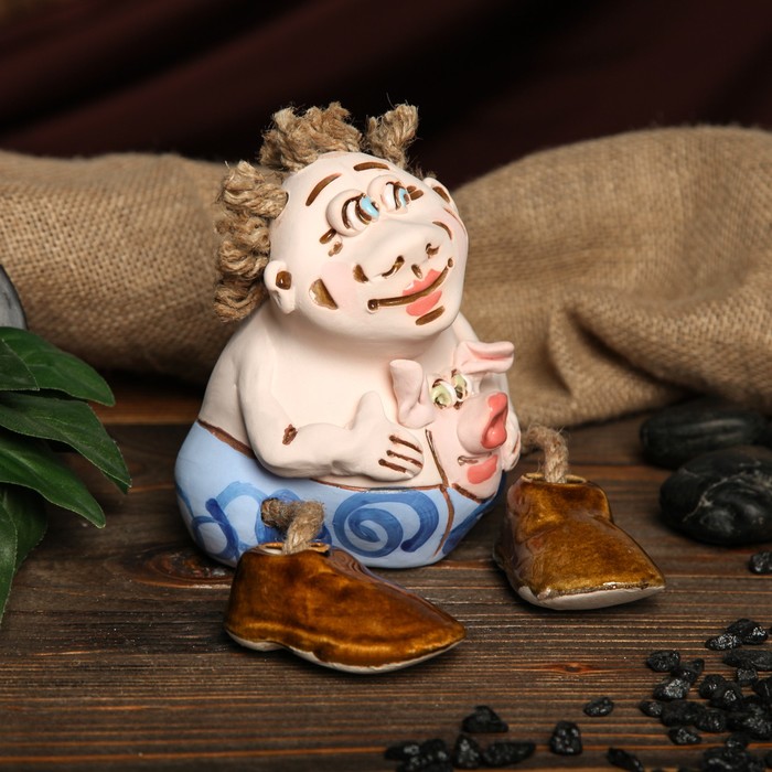 Копилка авторская "Весельчак со свинкой", микс