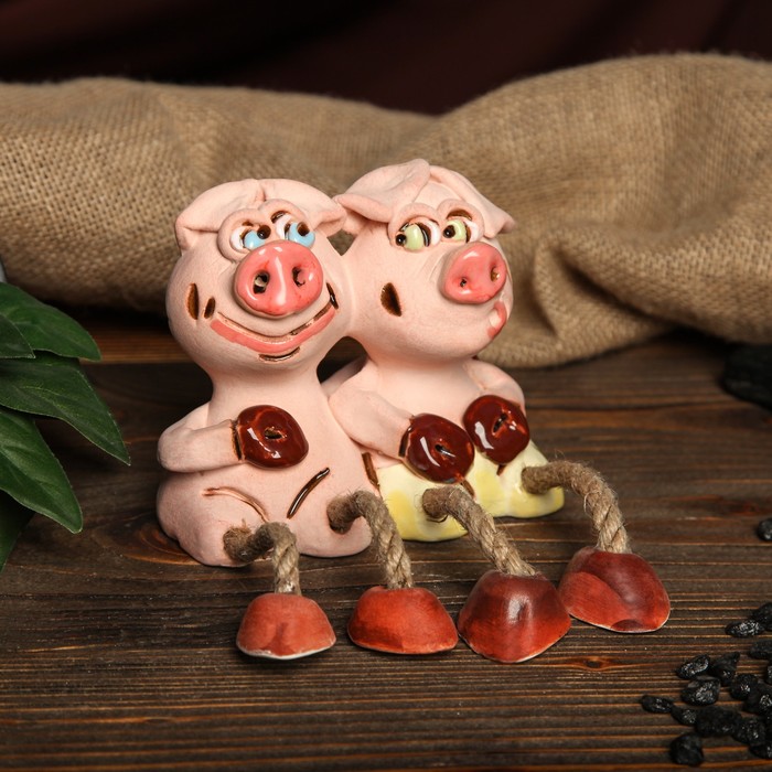 Копилка авторская "Свинки парочка", микс