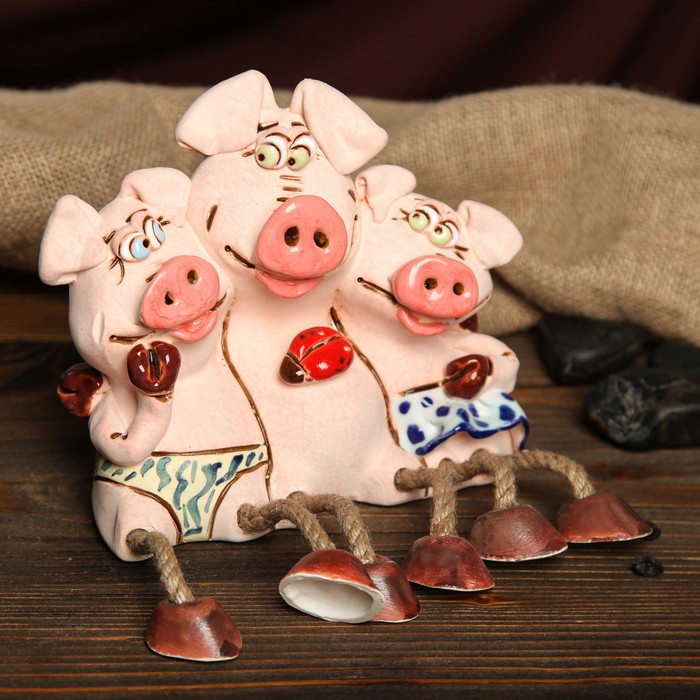 Копилка авторская "Свинки трио", микс