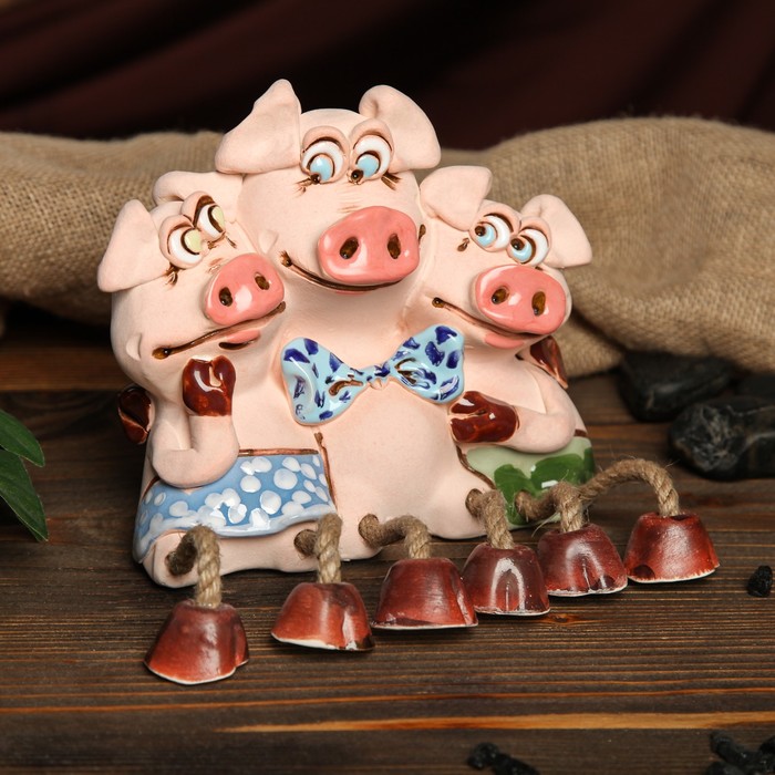 Копилка авторская "Свинки трио", микс