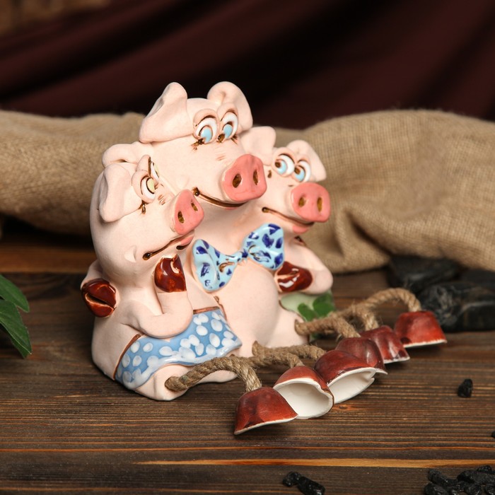 Копилка авторская "Свинки трио", микс