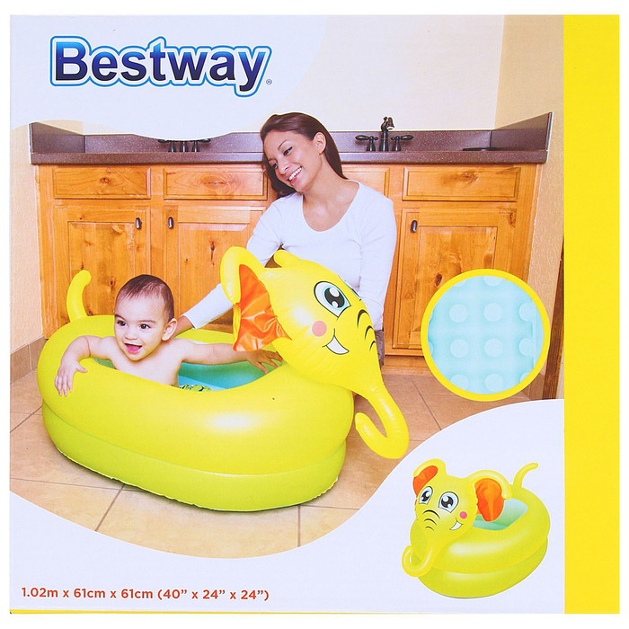 Бассейн надувной "Зверёк", 89 х 61 х 58 см, 0-1 года, цвет МИКС