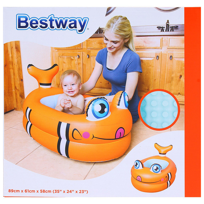 Бассейн надувной "Зверёк", 89 х 61 х 58 см, 0-1 года, цвет МИКС