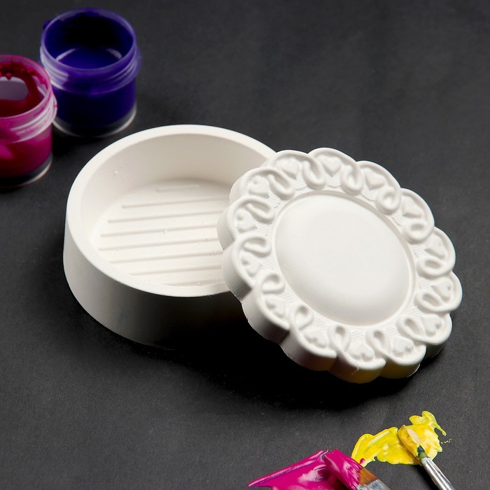 Фигурка под раскраску "Шкатулка кружевная" 9х9х4см