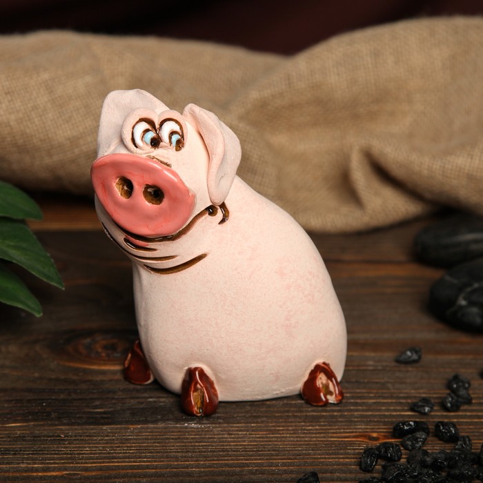 Копилка авторская "Свинка с цветами", микс