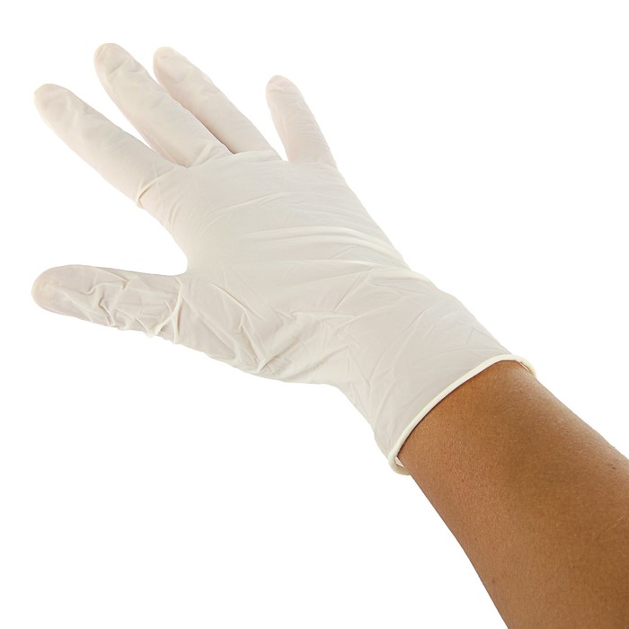 Латексные перчатки EcoLat белые неопудренные S, 50 пар/100 шт