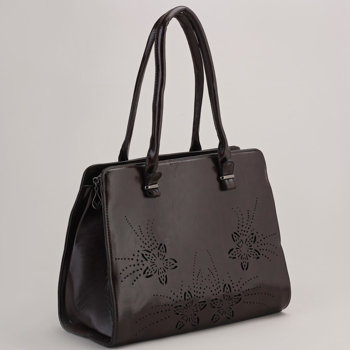 Сумка женская, отдел на молнии, наружный карман, цвет кофе