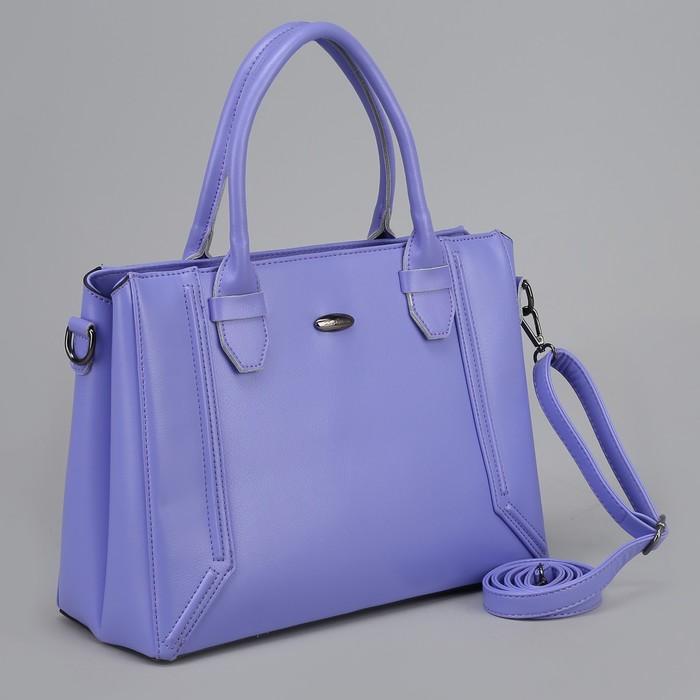 Сумка женская, отдел с перегородкой на молнии, наружный карман, длинный ремень, цвет сиреневый