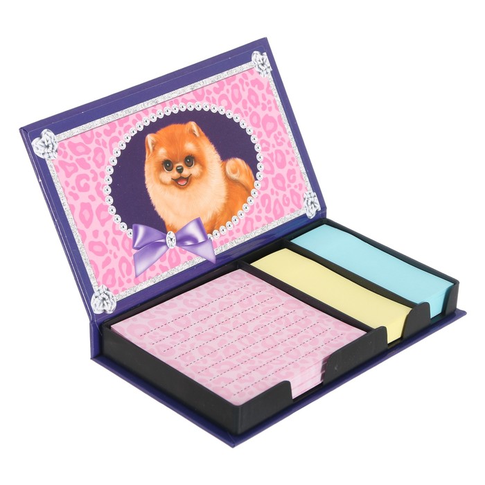 Бумажный блок в пластиковом футляре "#ЯркиеБудни": 100 листов и 2 набора стикеров