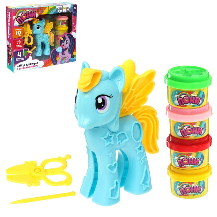 Набор для игры с пластилином «Пони», цвета МИКС набор для творчества раскрась пони пони поёт и светится цвета микс