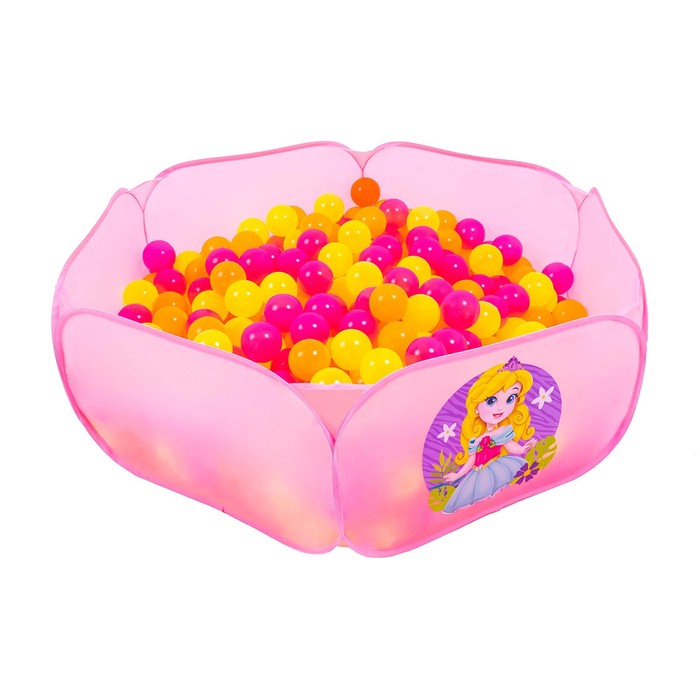 фото Шарики для сухого бассейна с рисунком «флуоресцентные», диаметр шара 7,5 см, набор 150 штук, цвета: оранжевый, розовый, лимонный соломон