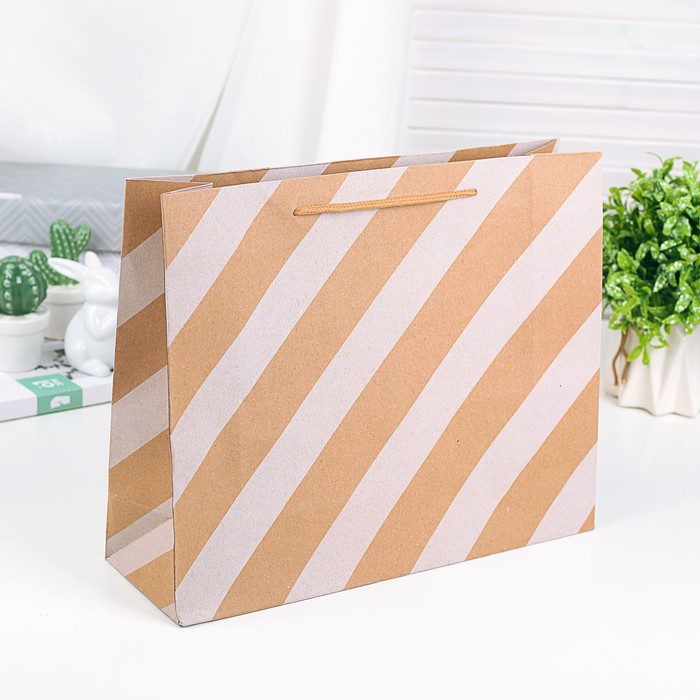 Пакет крафт "Диагональ", 40 х11 х 30 см