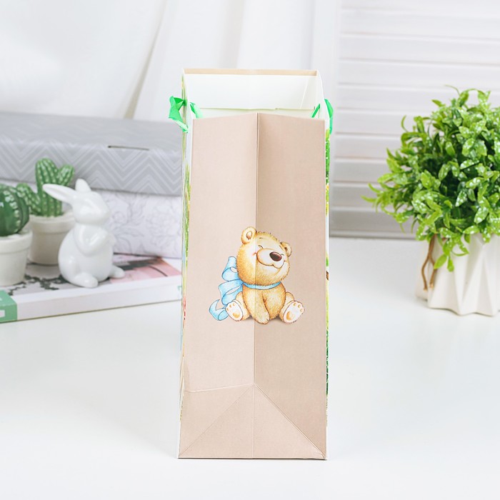 Пакет подарочный "Прогулка", люкс, 18 х 8 х 23 см