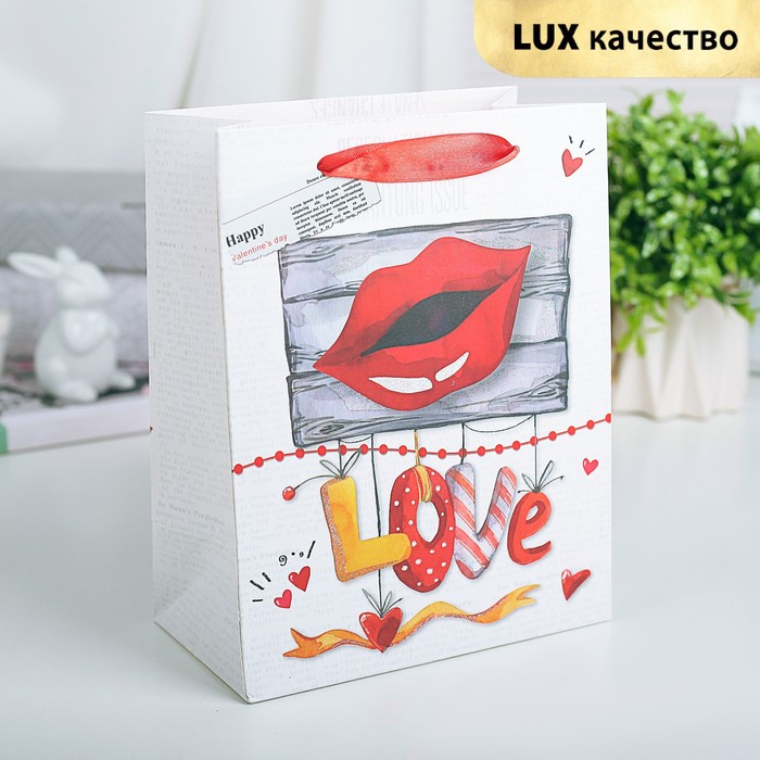 Пакет подарочный люкс, 18 х 8 х 23 см