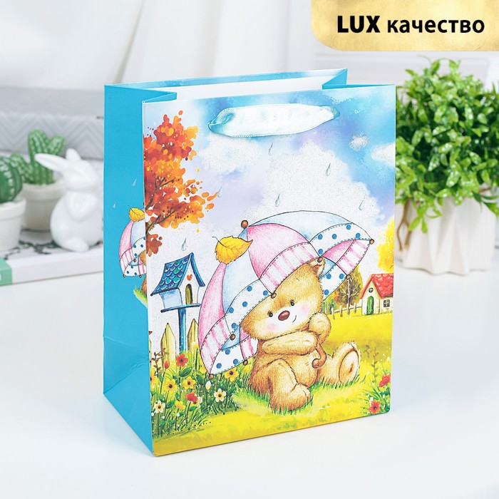 Пакет подарочный "Осенний день", люкс, 18 х 8 х 23 см