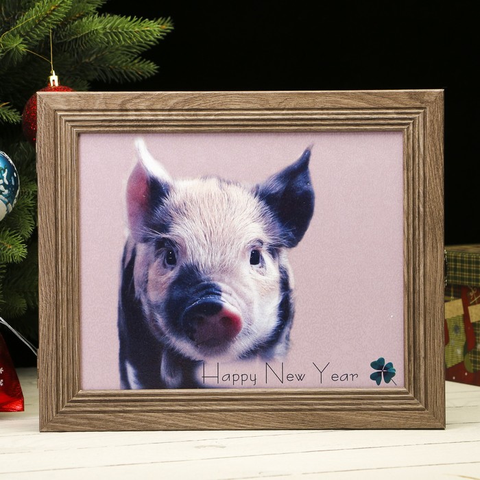 Ключница "Поросенок. С Новым годом" коричневая 30х25х5 см