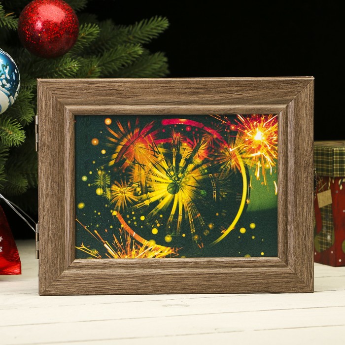 Ключница "С Новым годом" коричневая 23,5х18х5 см