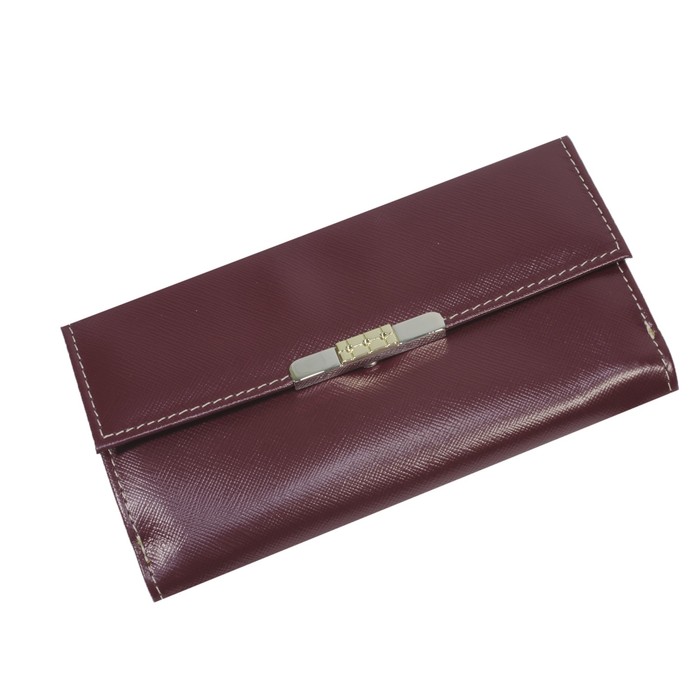 Кошелёк женский, клапан, цвет бордовый сафьян/бежевый сафьян