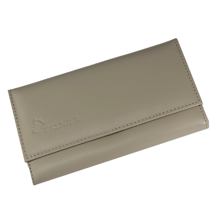 Кошелёк женский, фермуар, цвет бежевый сафьян/чёрный сафьян