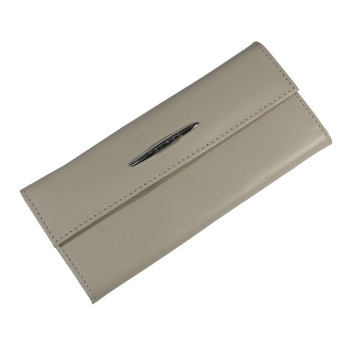 Кошелёк женский, клапан, цвет бежевый сафьян/чёрный сафьян