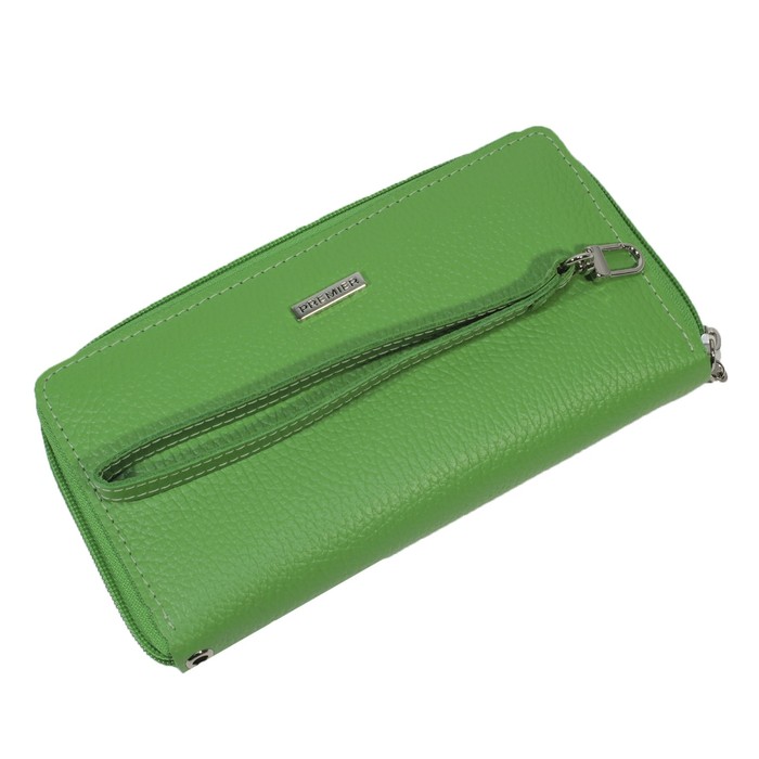 Кошелёк женский, молния, цвет зеленый флотер