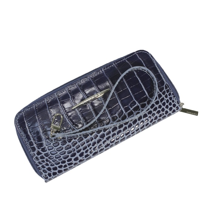Кошелёк женский, молния, цвет бирюза аллигатор