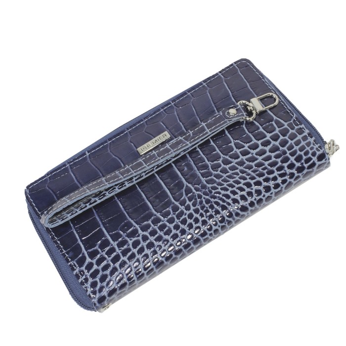 Кошелёк женский, молния, цвет бирюза аллигатор