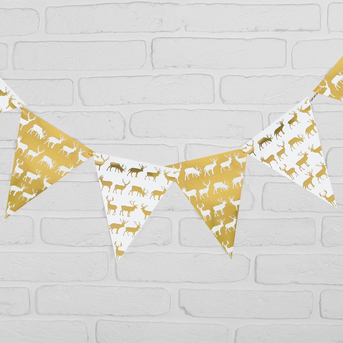 Гирлянда "Олени" 230 см, цвет золото