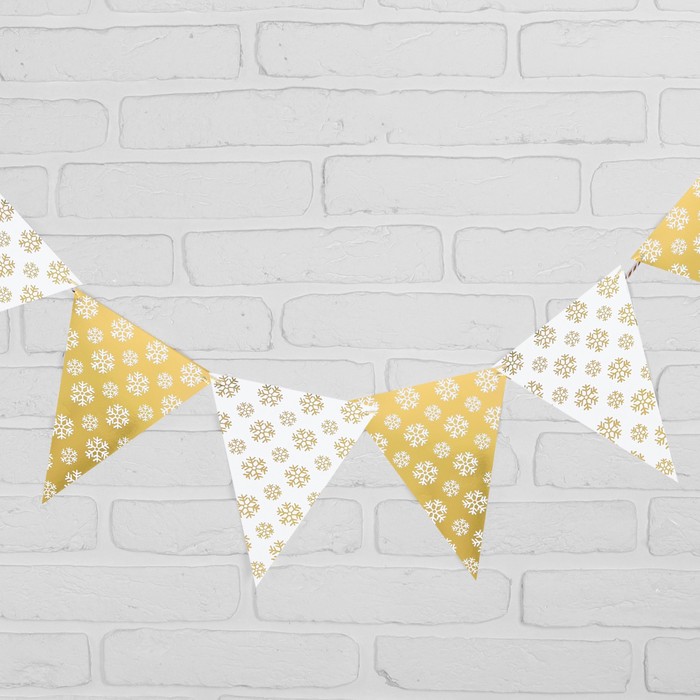 Гирлянда "Снежинки" 230 см, цвет золото
