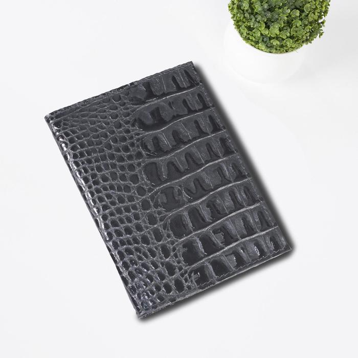 Обложка для автодок., б/з, цвет чёрный кайман