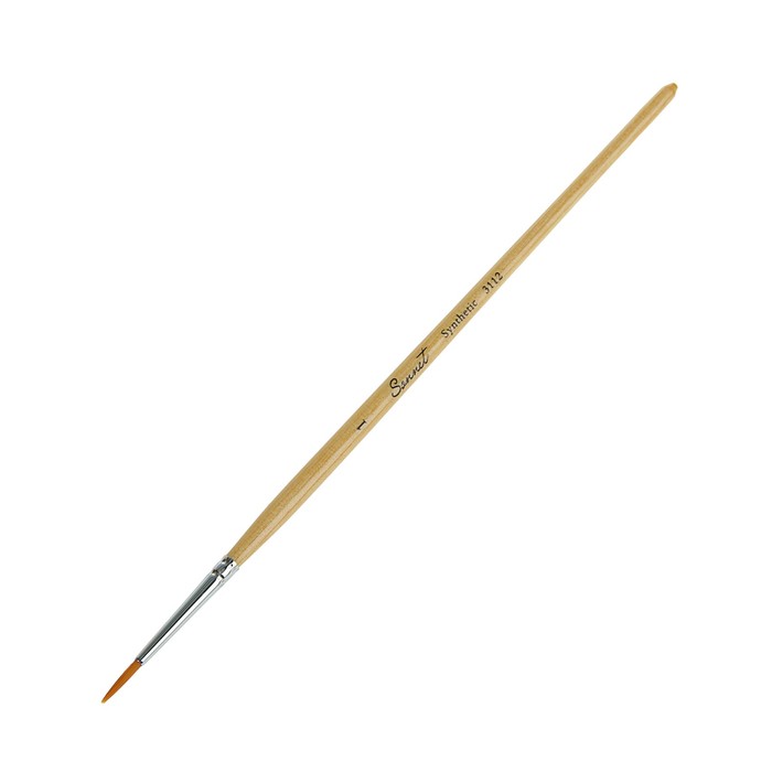Кисть «Сонет» № 1, синтетика, круглая, короткая ручка, d=1.5 мм, покрытая лаком