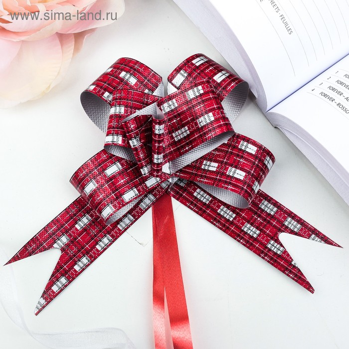 

Бант- бабочка No2,8, красный, клетка