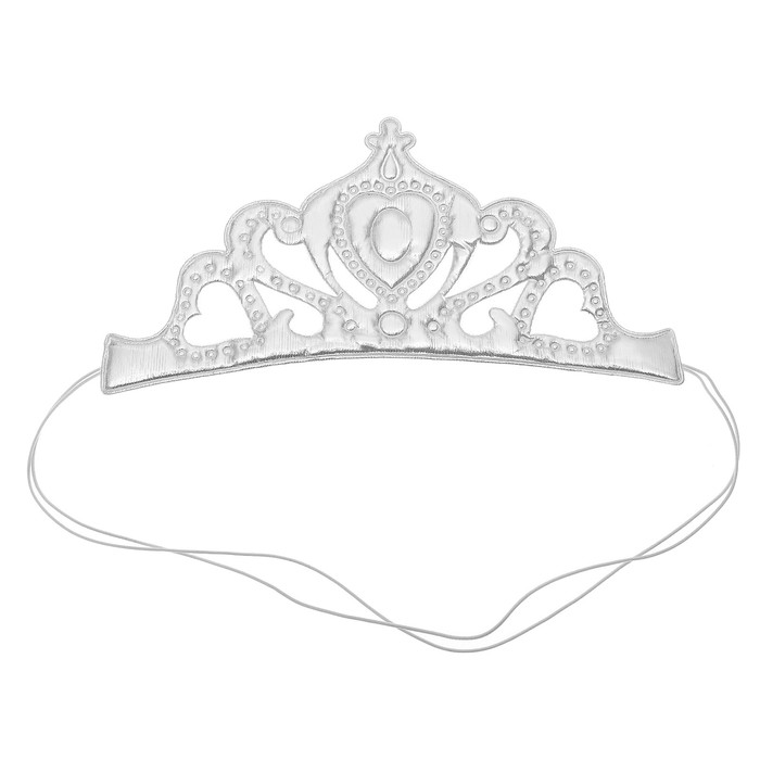 Корона "Принцесса" на резинке, цвет серебро