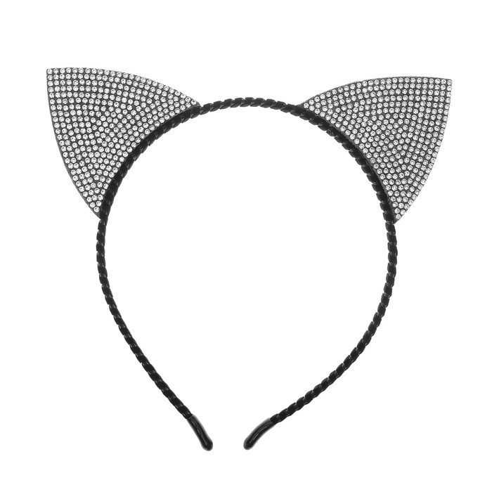 Карнавальный ободок "Кошечка", цвет серебро