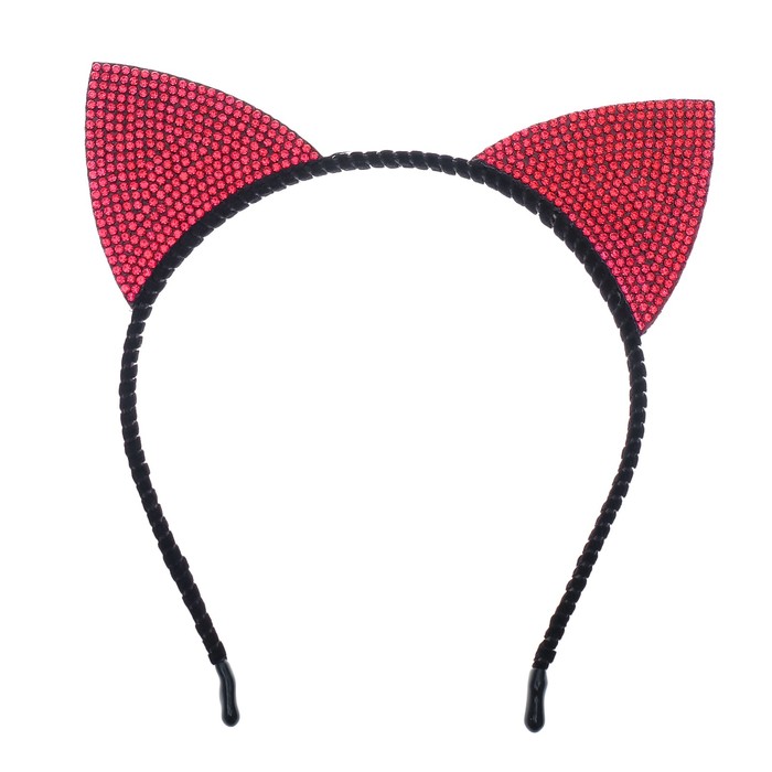 Карнавальный ободок "Кошечка", цвет красный