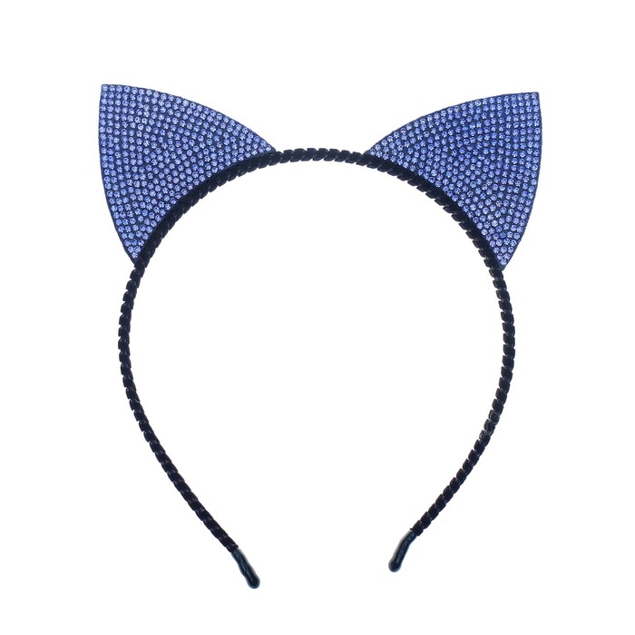 Карнавальный ободок "Кошечка", цвет синий