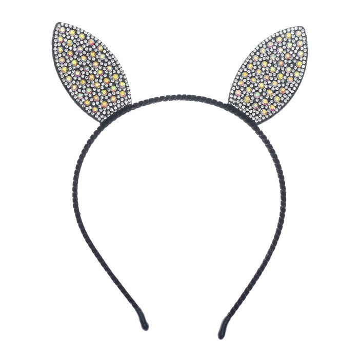 Карнавальный ободок "Зайка", цвет серебро