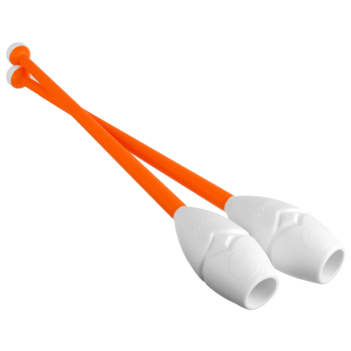 Булавы вставляющиеся для гимнастики 41см, цвет оранжево-белый