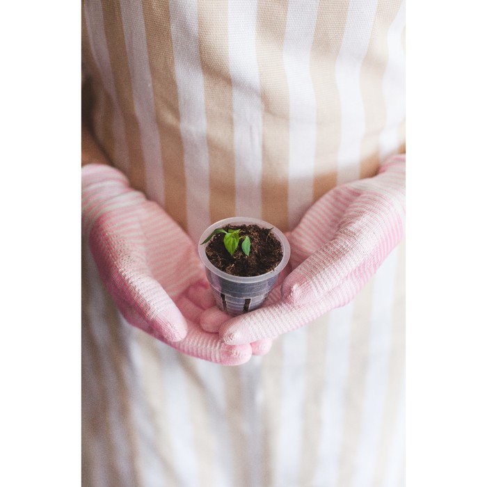 Перчатки нейлоновые, с латексной пропиткой, размер 9, цвет МИКС, «Полоса»