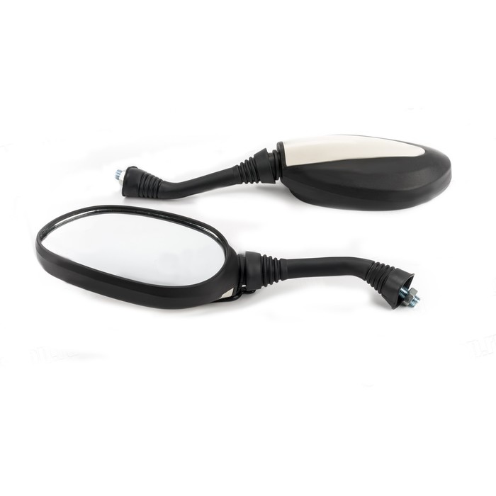 Зеркало ZX-6002, d=10 мм, чёрное со вставкой