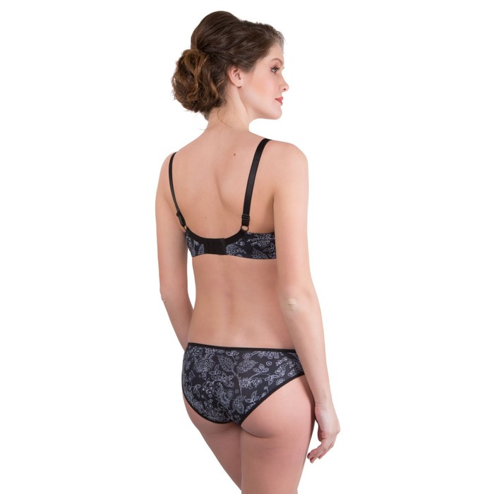 Бюстгальтер послеродовый "Алиса", чёрный с цветами, размер 80-C