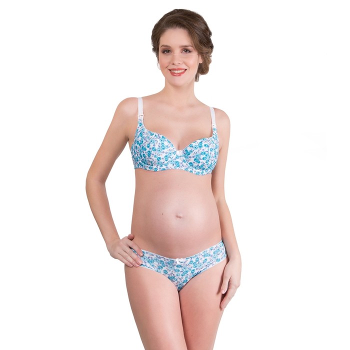 Бюстгальтер послеродовый "Кристи", голубые розы, размер 75-E