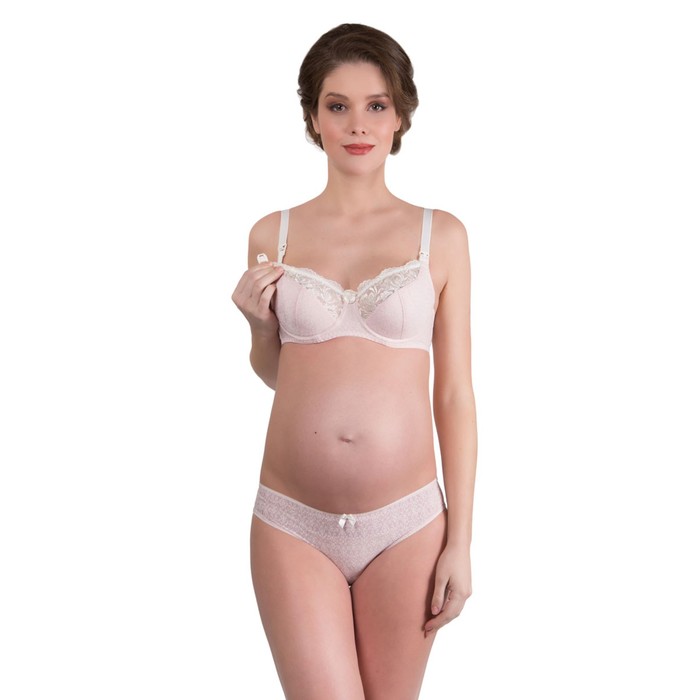 Бюстгальтер послеродовый "Ирэн", розовые вензеля, размер 75-D