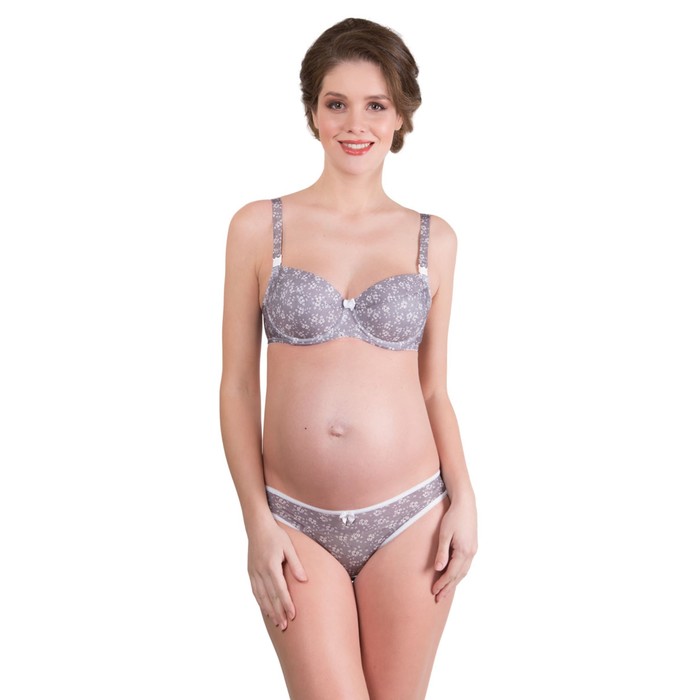 Бюстгальтер послеродовый "Илона", серый, размер 80-C