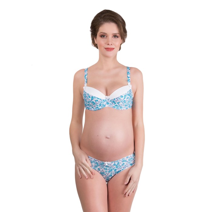 Бюстгальтер послеродовый "Илона", голубые розы, размер 85-E