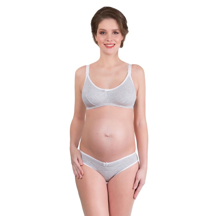 Бюстгальтер послеродовый, серый меланж, размер 90-F