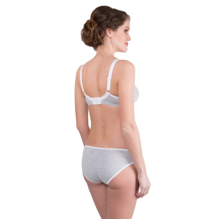 Бюстгальтер послеродовый, серый меланж, размер 90-F