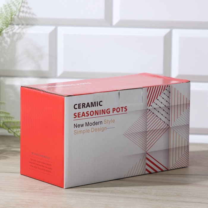 Набор банок для сыпучих продуктов 250 мл "Эстет", 2 шт, на с ложками, деревянной подставке