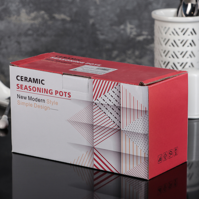 Набор банок для сыпучих продуктов 250 мл "Эстет", 2 шт, на с ложками, деревянной подставке