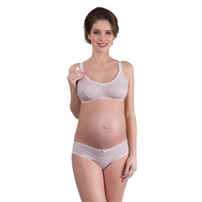 Бюстгальтер послеродовый, бежевый меланж, размер 90-F